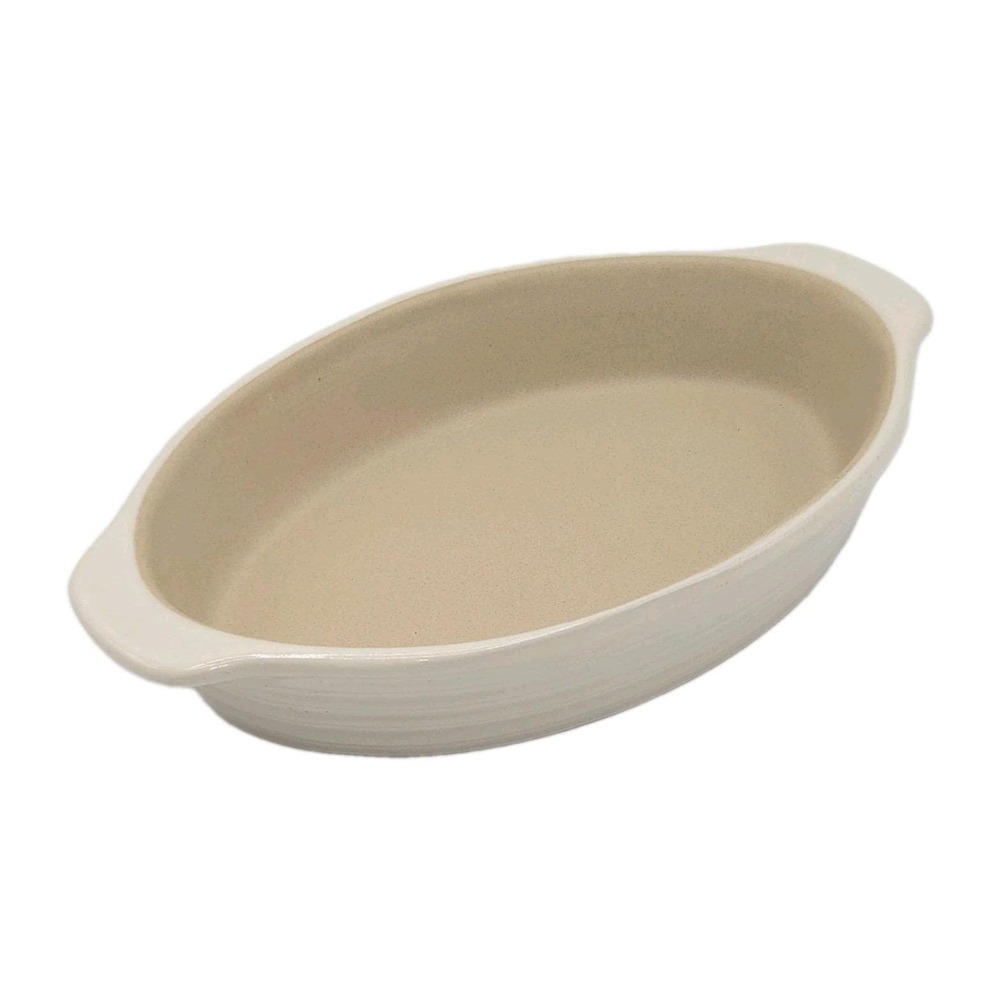 Pampered Chef Oval Baking Dish 9.5" Vintage Family Heritage Stoneware #03302 USA